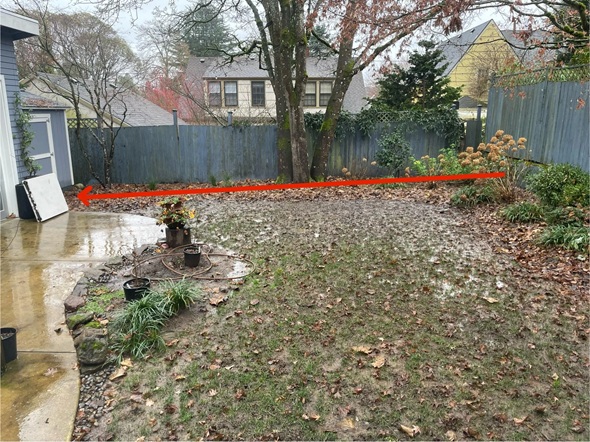 draining a muddy yard