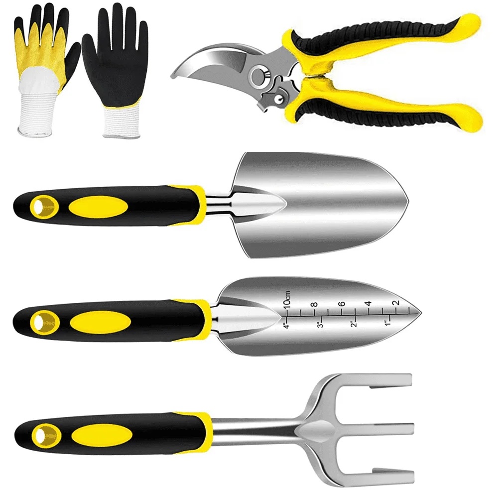 using gardening tools